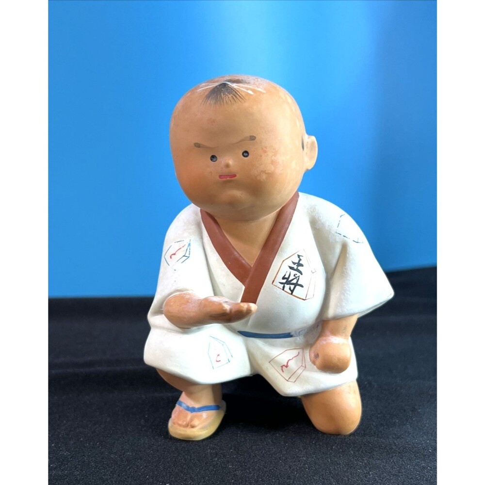 Hakata Clay Boy Doll In Kimono 4.5” *READ